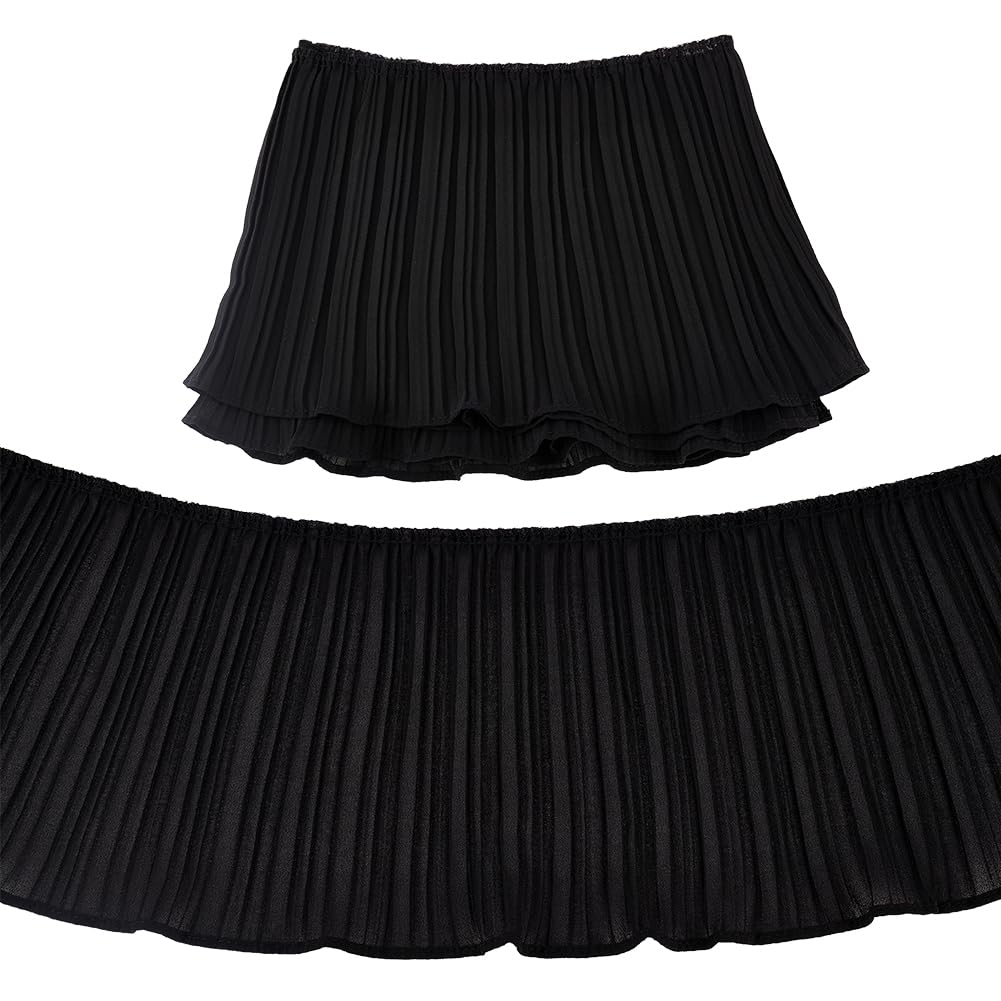 本日限定価格Pleated Chiffon RibbonMidiDress Amazon.com: FINGERINSPIRE 4 Yards Black Pleated Chiffon Ribbon 6.7